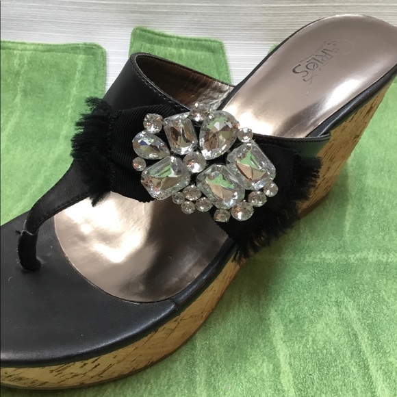 Fun Black Thongs with Rhinestones. Carlos Santana - Picture 2 of 8